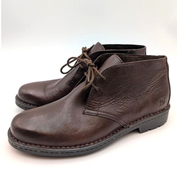 Børn Harrison Lace-Up Ankle Chukka Boots Leather Dark Brown Size US10.5 EU43 - Picture 1 of 12